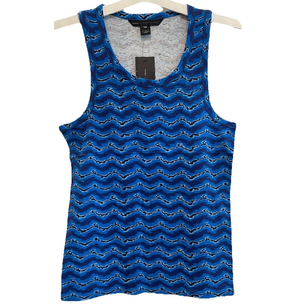 Marc Jacobs Men's Tank Top XXS Blue Multi🔥💙 NEW💙🔥 Retail $78 Squiggly Print